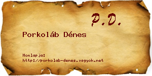 Porkoláb Dénes névjegykártya