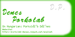 denes porkolab business card